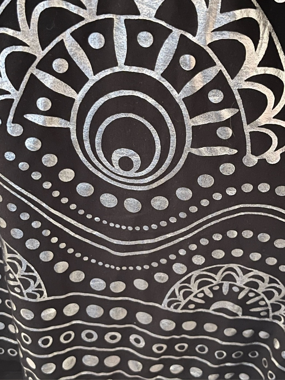 Swimsuits For All Black V-Neck Tunic with silver Printed Hem Motif size 26 - Picture 5 of 7